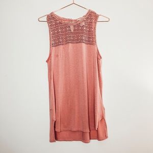 H&M Blush Pink Top with Crochet detail
